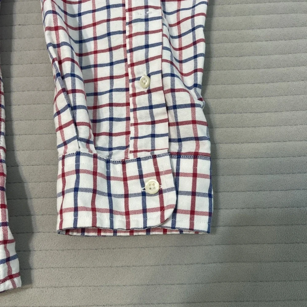 Polo Ralph Lauren Shirt Mens XL Classic Fit red blue Stripped Plaid Long Sleeve